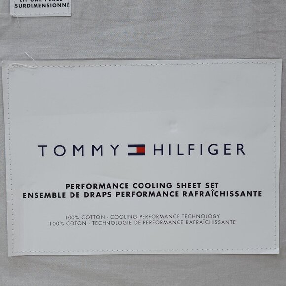 Tommy Hilfiger Performance Cooling Sheet Set Twin XL 100% Cotton Grey - Picture 3 of 13